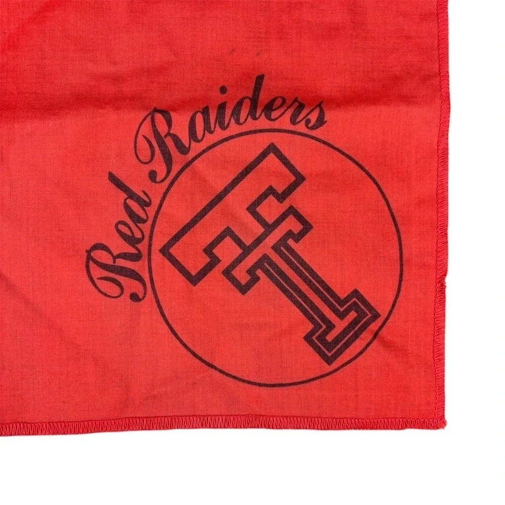 Vintage Texas Tech Red Raiders Bandana Neckerchief Scarf Red‎ One Size Unisex